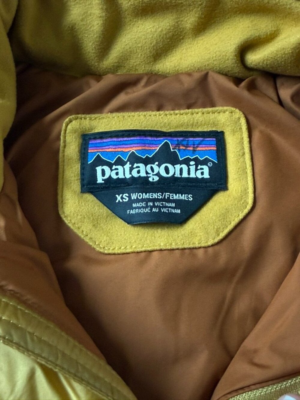 Patagonia Womens XS Yellow Radalie Jacket Buckwheat Gold Puffer Coat 27690 - Picture 2 of 8